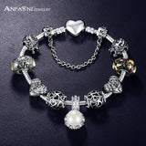 Bracelets - Silver And Flower Crystal Bracelet