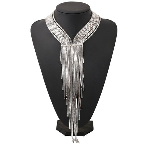Necklace - Woven Long Tassels Necklace