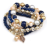Bracelets - 4pcs/set Designer Multilayer Crystal Beads Bracelets