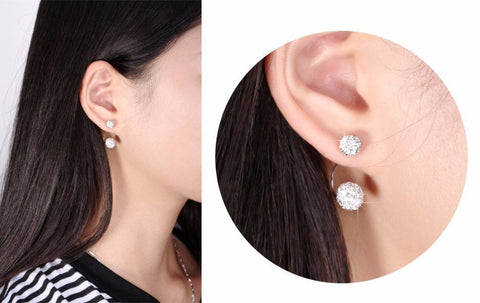 Earrings - Double Round Beads Stud Earrings