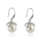 Earrings - Pearl Drop & Inlaid Crystal Earrings